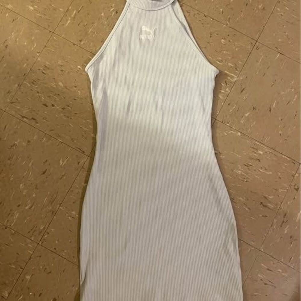 PUMA Classics Ribbed Sleeveless Dress, Arctic Ice, Women's S